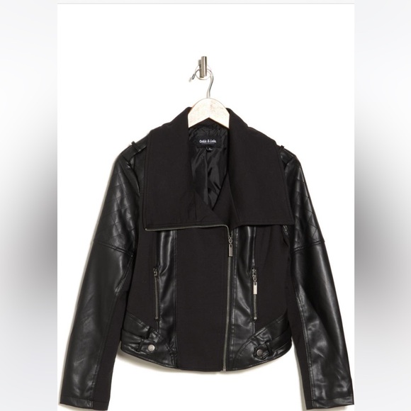 Ookie & Lala
Faux Leather Mix
Quilt Drape Jacket - Picture 4 of 10